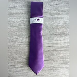 Tayion Collection Men's Purple & Gold Solid Tie